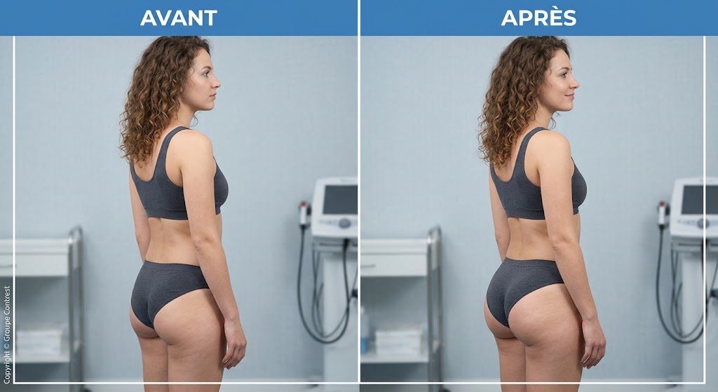 Avant après lipofilling fessier BBL