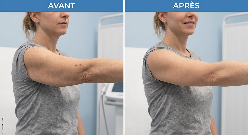 Avant après lifting des bras