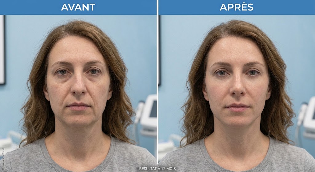 Avant après lifting du visage